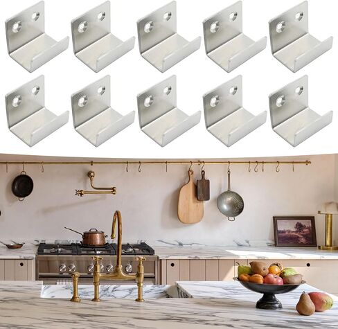 10PCS Wall Mounted Hook Fastener, Silver Tile Wall Display Clip, Inner Width 15MM Heavy Duty Flat J-Shaped Hook Hanger, Heavy Duty Tile Hanger for Wall Display in Saudi Arabia