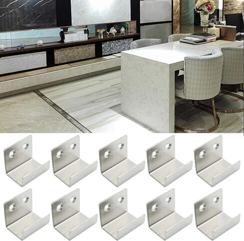 10PCS Wall Mounted Hook Fastener, Silver Tile Wall Display Clip, Inner Width 15MM Heavy Duty Flat J-Shaped Hook Hanger, Heavy Duty Tile Hanger for Wall Display in Saudi Arabia