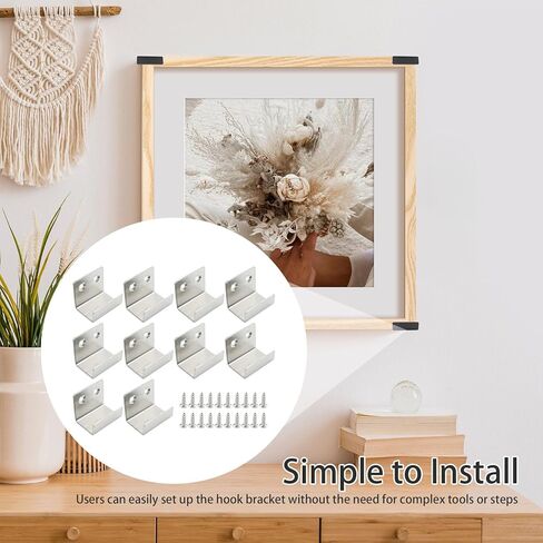 10PCS Wall Mounted Hook Fastener, Silver Tile Wall Display Clip, Inner Width 15MM Heavy Duty Flat J-Shaped Hook Hanger, Heavy Duty Tile Hanger for Wall Display in Saudi Arabia