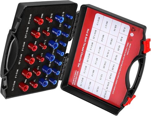 26Pcs Nut and Bolt Thread Checker, Measurement Tool for Mechanics, Janitors, with Clear Markings for Metric and British Threads in Saudi Arabia