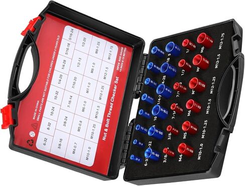 26Pcs Nut and Bolt Thread Checker, Measurement Tool for Mechanics, Janitors, with Clear Markings for Metric and British Threads in Saudi Arabia