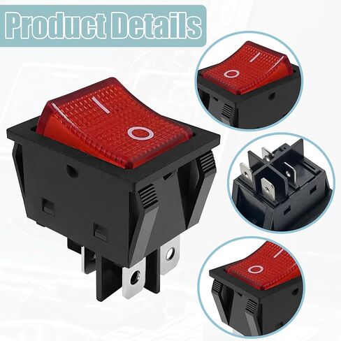30A 250V 4 Pin 2 Position KCD4 ON/Off مفتاح الروك، مفتاح تبديل القارب DPST مع ضاغط محمول صغير، مروحة، مكبس الساندويتش، مكبس القبعة، اللحام إلخ. in Kuwait