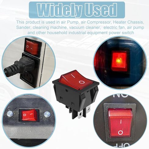 30A 250V 4 Pin 2 Position KCD4 ON/Off مفتاح الروك، مفتاح تبديل القارب DPST مع ضاغط محمول صغير، مروحة، مكبس الساندويتش، مكبس القبعة، اللحام إلخ. in Kuwait