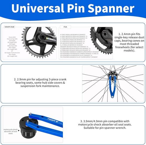مفتاح ربط لأغطية ذراع كرنك الدراجة - مفتاح ربط عالمي، يناسب دراجات Shimano وCampagnolo وFSA الجبلية والطرق in Kuwait