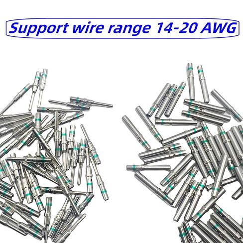 50 زوجًا (100 قطعة) طقم موصل دبوس ألماني مقاس 16 موصل سلسلة DT اتصالات صلبة، 50 قطعة دبابيس ذكر و50 قطعة مقابس أنثى للدبابيس الألمانية 14-20 AWG سلك قياس in Kuwait