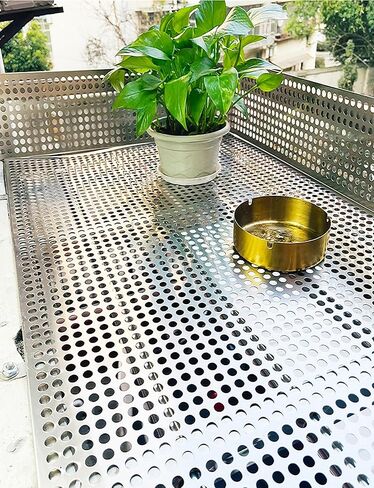 لوح مثقوب من الفولاذ المقاوم للصدأ 304 - وسادة شبكية مضادة للسرقة للنوافذ والشرفات، شبكة حماية آمنة، شبكات زخرفية مانعة للتسرب، لوحة تثقيب (55 × 400 سم) in Kuwait