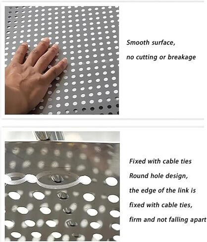 Stainless Steel Perforated Sheet - Decorative Metal Grate for Garden Fence & Balcony Window Anti-Theft Mesh (50x200cm) - Durable, Weather-Resistant Security Solution in Kuwait