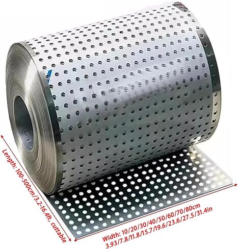 Stainless Steel Perforated Sheet - Decorative Metal Grate for Garden Fence & Balcony Window Anti-Theft Mesh (50x200cm) - Durable, Weather-Resistant Security Solution in Kuwait