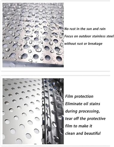 Stainless Steel Perforated Sheet - Decorative Metal Grate for Garden Fence & Balcony Window Anti-Theft Mesh (50x200cm) - Durable, Weather-Resistant Security Solution in Kuwait