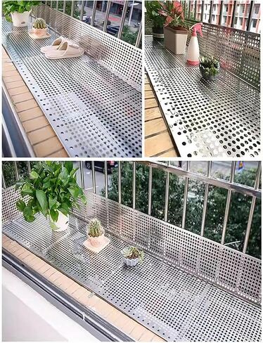 Stainless Steel Perforated Sheet - Decorative Metal Grate for Garden Fence & Balcony Window Anti-Theft Mesh (50x200cm) - Durable, Weather-Resistant Security Solution in Kuwait