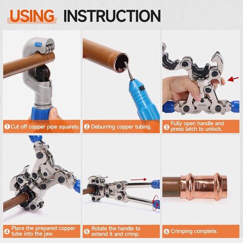 أداة تجعيد تركيبات الأنابيب النحاسية iCrimp مع فك 1/2,3/4 و1 بوصة لتركيب النحاس ProPress IWISS-1632AF in Kuwait
