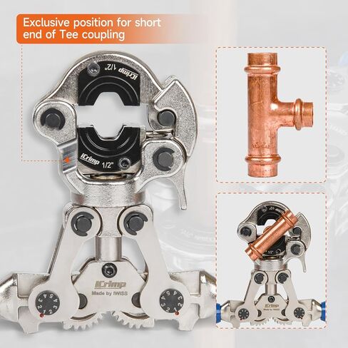 أداة تجعيد تركيبات الأنابيب النحاسية iCrimp مع فك 1/2,3/4 و1 بوصة لتركيب النحاس ProPress IWISS-1632AF in Kuwait