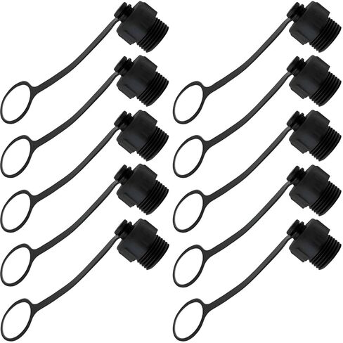 10 قطع غطاء غبار موصل M8 للموصل الأنثى، M8 لوحة مقبس جبل غطاء خيط الغبار غطاء حماية بلاستيكي مقاوم للماء لمآخذ تثبيت اللوحة (للأنثى) in Kuwait