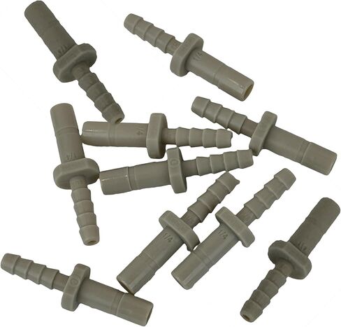 NeoFit Acetal Copolymer Stem Fitting with 1/4" Stem x 1/4" Barb for Straight Line Connection of Pipes and Tubes, Durable Plastic Construction by Neo-Pure (Gray) in Kuwait