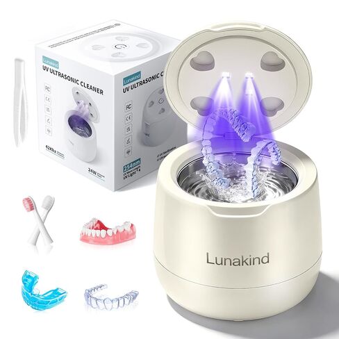 منظف ​​التجنيب بالموجات فوق الصوتية، وعاء تنظيف الأسنان بسعة كبيرة 250 مل لأطقم الأسنان، المثبتات، الأقواس، واقيات الفم، فرشاة الأسنان، التقويم in Kuwait