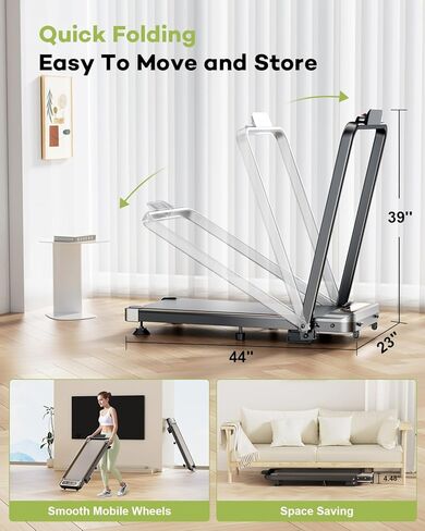 جهاز مشي قابل للطي مع ميل بنسبة 12%، جهاز مشي منخفض الضوضاء بقدرة 3.5 حصان مع شريط مقبض، جهاز مشي Rayspace 4 في 1 محمول تحت المكتب للمنزل/المكتب، سعة 350 رطل، تطبيق وجهاز تحكم عن بعد in Kuwait