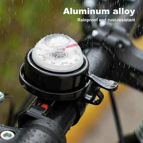 Qisan قطعتان من أجراس الدراجات بوصلة من سبائك الألومنيوم للمقود بصوت عالٍ وواضح وواضح 22.2 ملم لبوق الدراجة للراكبين | إكسسوارات الدراجة الجبلية للرجال | ملحقات الدراجة Loud Horn - فضي وأسود in Kuwait