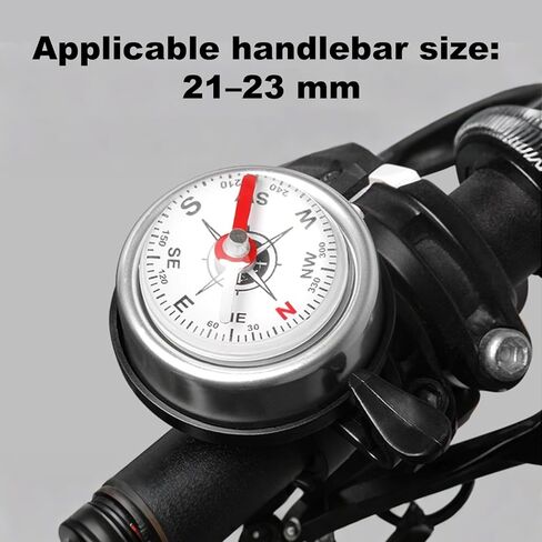 Qisan قطعتان من أجراس الدراجات بوصلة من سبائك الألومنيوم للمقود بصوت عالٍ وواضح وواضح 22.2 ملم لبوق الدراجة للراكبين | إكسسوارات الدراجة الجبلية للرجال | ملحقات الدراجة Loud Horn - فضي وأسود in Kuwait