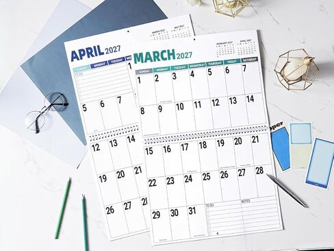 2026 Large Wall Calendar - 2026 Large Calendar, 2026 Wall Calendars, Jan. 2026 - Dec. 2026, Big Calendars 2026, 12 Months Jumbo Large Print 2026 Calendar, 14.7'' x 11.6''(Close)/14.7'' x 23.2''(Open), Twin-Wire Binding in Saudi Arabia