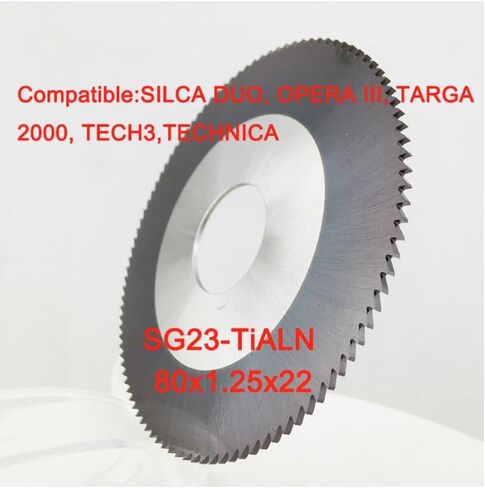 آلة القطع SG23 مقاس 80x1.25x22 بوصة من الكربيد المطلي بطبقة TiALN لآلات SILCA DUO(PLUS/POWER/SA/SOFER)&OPERA(I/C/III) وTARGA 2000S & TECH3 (1) in Kuwait