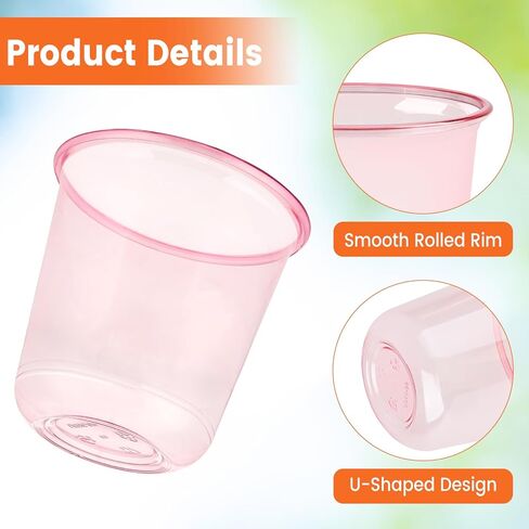 50 Pcs Pink Plastic Cups, 12 Oz Disposable Stemless Wine Glasses Cocktail Pink Party Cups for Meeting, Wedding, Birthday, Valentines Party in Kuwait