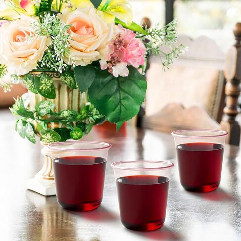 50 Pcs Pink Plastic Cups, 12 Oz Disposable Stemless Wine Glasses Cocktail Pink Party Cups for Meeting, Wedding, Birthday, Valentines Party in Kuwait