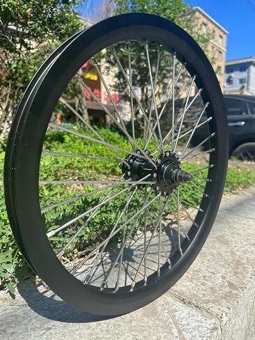 20 inch Heavy Duty Bicycle Front Wheel Rim 10 Gauge 36 Spokes, Double Wall Aluminum Alloy Cycling Wheel, 20" Bike Front Rim 520g (Black) Disc Brake in Saudi Arabia
