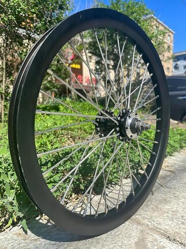 20 inch Heavy Duty Bicycle Front Wheel Rim 10 Gauge 36 Spokes, Double Wall Aluminum Alloy Cycling Wheel, 20" Bike Front Rim 520g (Black) Disc Brake in Saudi Arabia