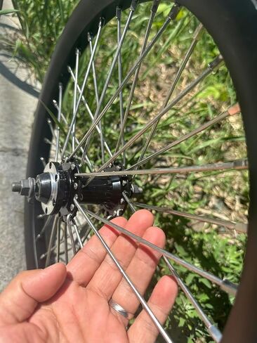 20 inch Heavy Duty Bicycle Front Wheel Rim 10 Gauge 36 Spokes, Double Wall Aluminum Alloy Cycling Wheel, 20" Bike Front Rim 520g (Black) Disc Brake in Saudi Arabia