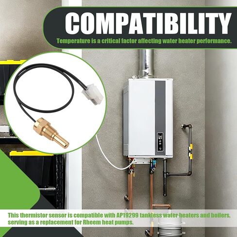AP19299 استبدال مستشعر غرفة الثرمستور لسخانات وغلايات المياه بدون خزان Rheem and Ruud، أجزاء سخان المياه بمستشعر درجة الحرارة المتوافقة مع مضخات الحرارة Rheem in Kuwait