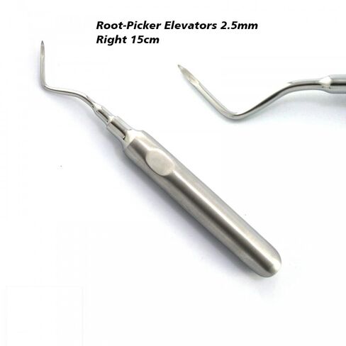 3 Pcs Heidbrink Root Tip Elevators Set Straight, Left, Right Angled Tips PDL Luxating Root Picker Elevator Hexagonal Handle Premium Quality Root Tips Tooth Exraction Dental Instruments. in Kuwait
