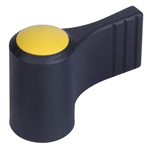 Kipp 06660-09057 Thermoplastic Wing Grips with M5 Thread, One-Sided with Cap, Stainless Steel Bushing, K Style, Metric, Size 9, Bright Yellow Cap Color in Kuwait