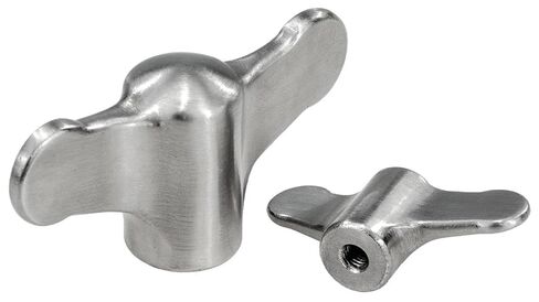 Kipp 06651-906 Novo·Grip Wing Grips with M6 Internal Thread, Stainless Steel, Metric, Polished Finish, 18 mm Height in Kuwait