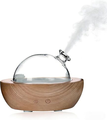 Essential Oil Aroma Diffuser - Electric Wood Glass Ultrasonic Fragrance Aromatherapy Scent Water Humidifier for Home Bedroom, Cold Air Smart Therapy Nebulizing Aromas Difusor para Casa in Saudi Arabia