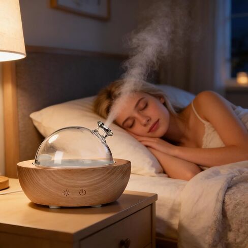 Essential Oil Aroma Diffuser - Electric Wood Glass Ultrasonic Fragrance Aromatherapy Scent Water Humidifier for Home Bedroom, Cold Air Smart Therapy Nebulizing Aromas Difusor para Casa in Saudi Arabia