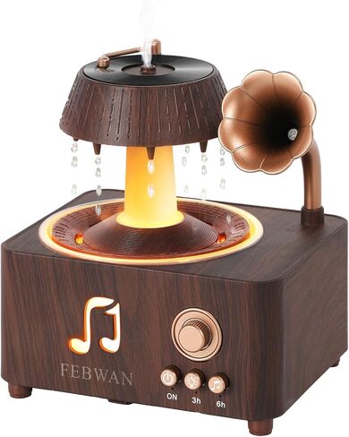 موزع روائح العلاج العطري بقطرات الماء الدوارة، موزع الزيوت العطرية العطرية مع مكبر صوت بلوتوث، مرطب بالموجات فوق الصوتية، أضواء ملونة، مؤقت، جهاز تحكم عن بعد، 250 مل، هدية in Kuwait