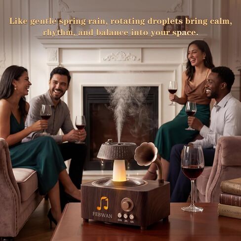 موزع روائح العلاج العطري بقطرات الماء الدوارة، موزع الزيوت العطرية العطرية مع مكبر صوت بلوتوث، مرطب بالموجات فوق الصوتية، أضواء ملونة، مؤقت، جهاز تحكم عن بعد، 250 مل، هدية in Kuwait