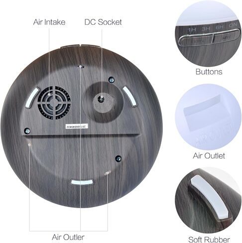 موزع روائح الزيوت العطرية العطرية، مرطب رذاذ بارد بالموجات فوق الصوتية سعة 400 مل مع مجموعة إيقاف وتنظيف تلقائي بدون ماء للمنزل واليوجا والمكتب والمنتجعات الصحية وغرفة النوم وغرفة الأطفال - حبيبات خشبية in Kuwait