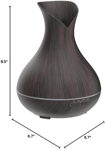 موزع روائح الزيوت العطرية العطرية، مرطب رذاذ بارد بالموجات فوق الصوتية سعة 400 مل مع مجموعة إيقاف وتنظيف تلقائي بدون ماء للمنزل واليوجا والمكتب والمنتجعات الصحية وغرفة النوم وغرفة الأطفال - حبيبات خشبية in Kuwait