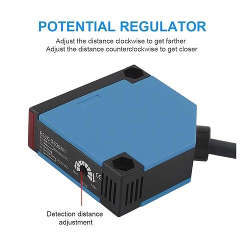 30 سم 50 سم انعكاس منتشر E3JK مستشعر كهروضوئي مفتاح القرب DC AC 5-Wire Relay Output 12-250V NPN/PNP الترانزستور (Ds50-500mm، 90-250VAC Light-ON) in Kuwait