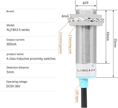 الفئة أ مفتاح القرب الاستقرائي ALJ18A3-5 سلسلة تأثير القرب التبديل الاستشعار NPN PNP NO 3-Wire in Kuwait