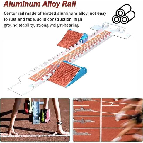 Race Starting Blocks, 84cm Aluminum Alloy Adjustable Running Aid with Cleats, 6 Angle Adjustable Sprinter Track Blocks, for Track and Field, Playground, Stadium in Saudi Arabia