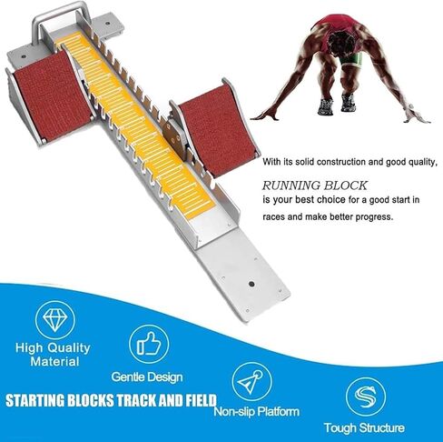 كتلة البداية من سبائك الألومنيوم، كتلة البداية متعددة الوظائف، كتل البدء للمسار والميدان 80 سم، برتقالي، برتقالي in Kuwait