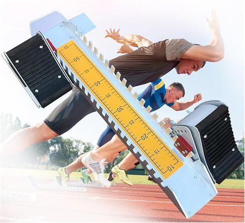 Track & Field Starting Blocks Portable, Adjustable 6 Angle Sprinting Equipment for Professional Athletics and Fitness Running Exercises, Durable Aluminum Design in Kuwait