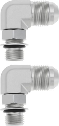 2Pcs 1/2" JIC Male x 3/8" ORB Male Hydraulic Hose Fittings 6801-08-06 90 Degree Elbow for Automobiles Manufacturing Agriculture in Saudi Arabia