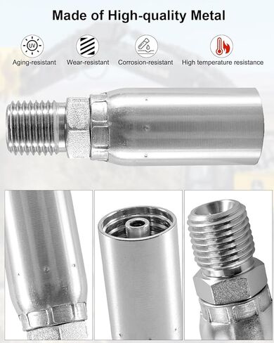 12 قطعة خرطوم هيدروليكي 1/4 بوصة متوافق مع أدوات تجعيد أخرى قابلة للتعديل من سلسلة Weatherhead U-Series Dayco، خرطوم 1/4 بوصة × خيط أنبوب ذكر NPTF 1/4 بوصة in Kuwait