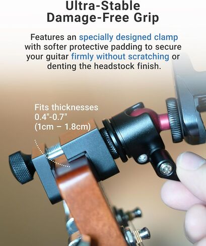 حامل هاتف الجيتار (حامل رأس ثابت) لتعليم البث المباشر وتسجيل الفيديو، ملحقات التركيب للجيتار/الجيتار الكهربائي/الجهير/القيثارة | أورلنك GM1 برو in Kuwait