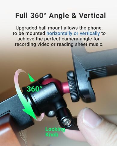 حامل هاتف الجيتار (حامل رأس ثابت) لتعليم البث المباشر وتسجيل الفيديو، ملحقات التركيب للجيتار/الجيتار الكهربائي/الجهير/القيثارة | أورلنك GM1 برو in Kuwait