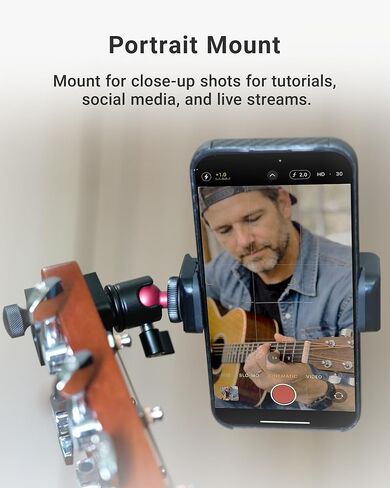 حامل هاتف الجيتار (حامل رأس ثابت) لتعليم البث المباشر وتسجيل الفيديو، ملحقات التركيب للجيتار/الجيتار الكهربائي/الجهير/القيثارة | أورلنك GM1 برو in Kuwait