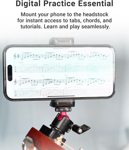 حامل هاتف الجيتار (حامل رأس ثابت) لتعليم البث المباشر وتسجيل الفيديو، ملحقات التركيب للجيتار/الجيتار الكهربائي/الجهير/القيثارة | أورلنك GM1 برو in Kuwait